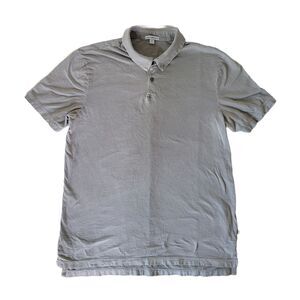 James Perse Polo Shirt Men’s 3 Gray Standard Made in USA Short Sleeve Casual